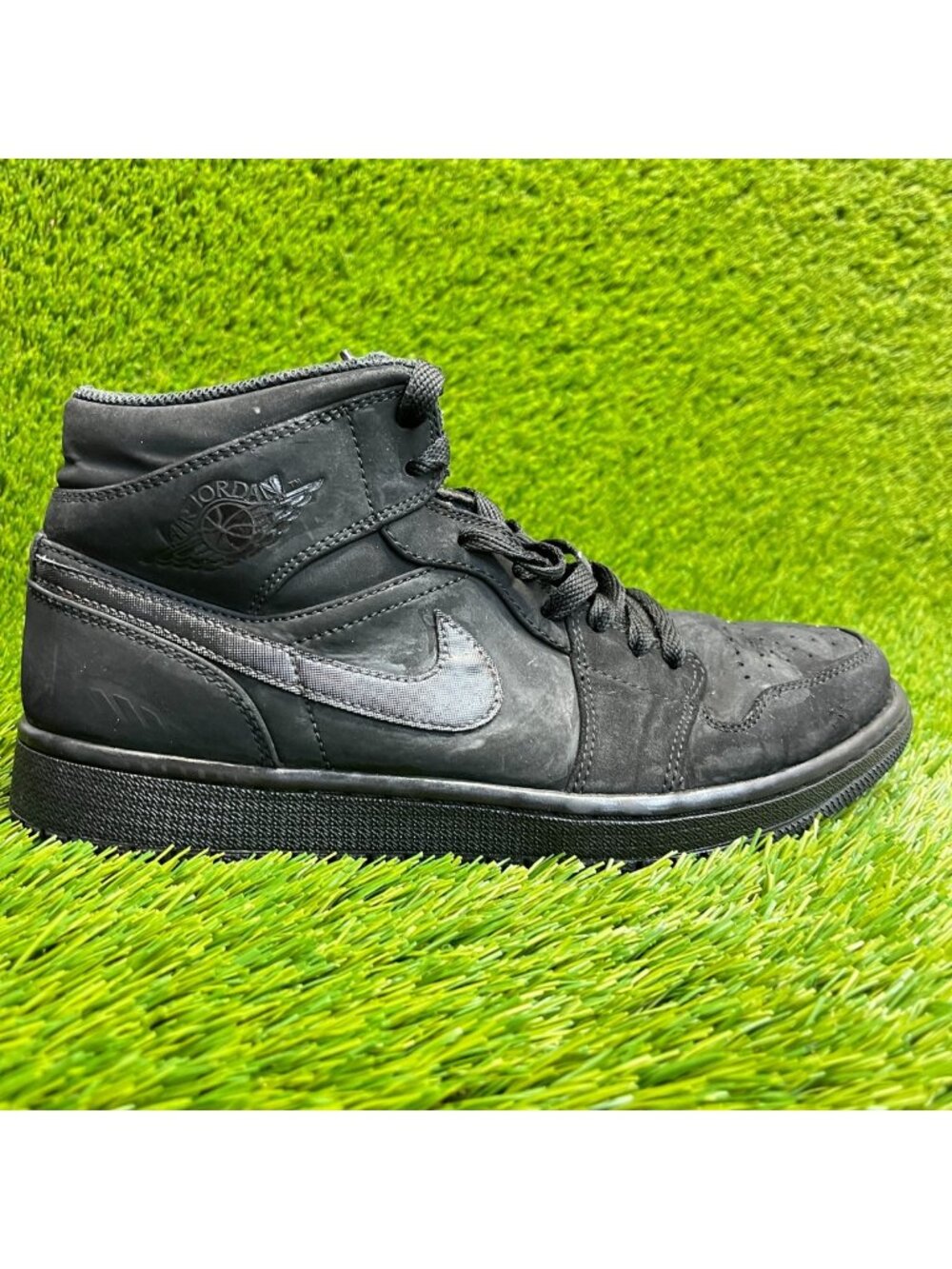 Nike Air Jordan 1 Retro Mens Size 9 Black Casual Basketball Shoes Sneakers